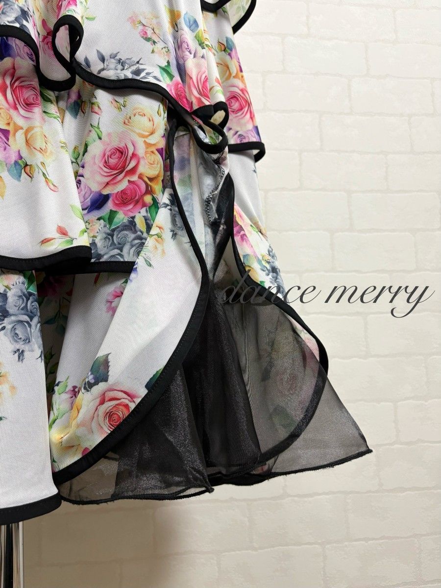 ☆送料無料☆新品 豪華 社交ダンス ツーピース セットアップ 黒 白