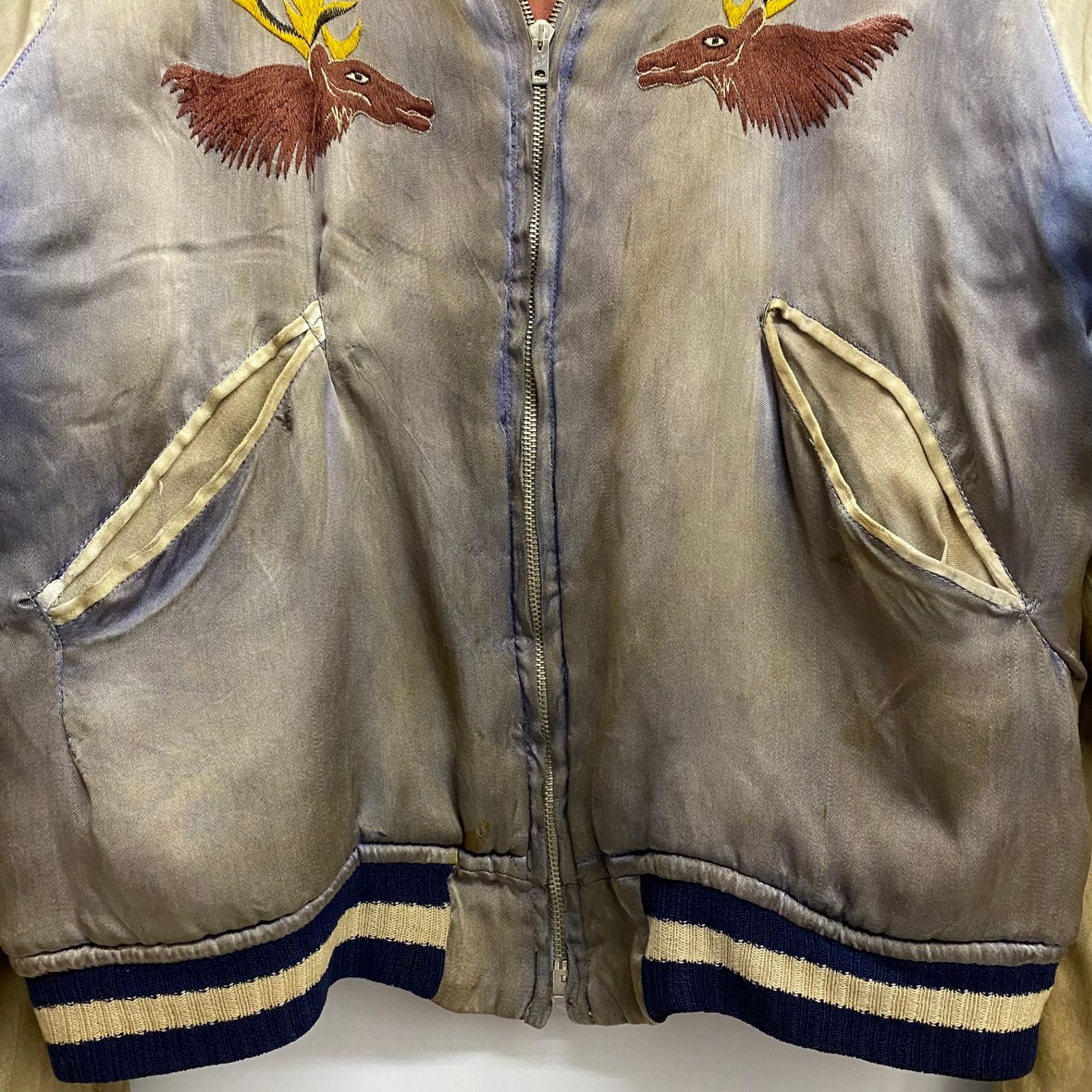 ヴィンテージ vintage 50's 鹿 虎 OFS OSAKA ジッパー スカジャン