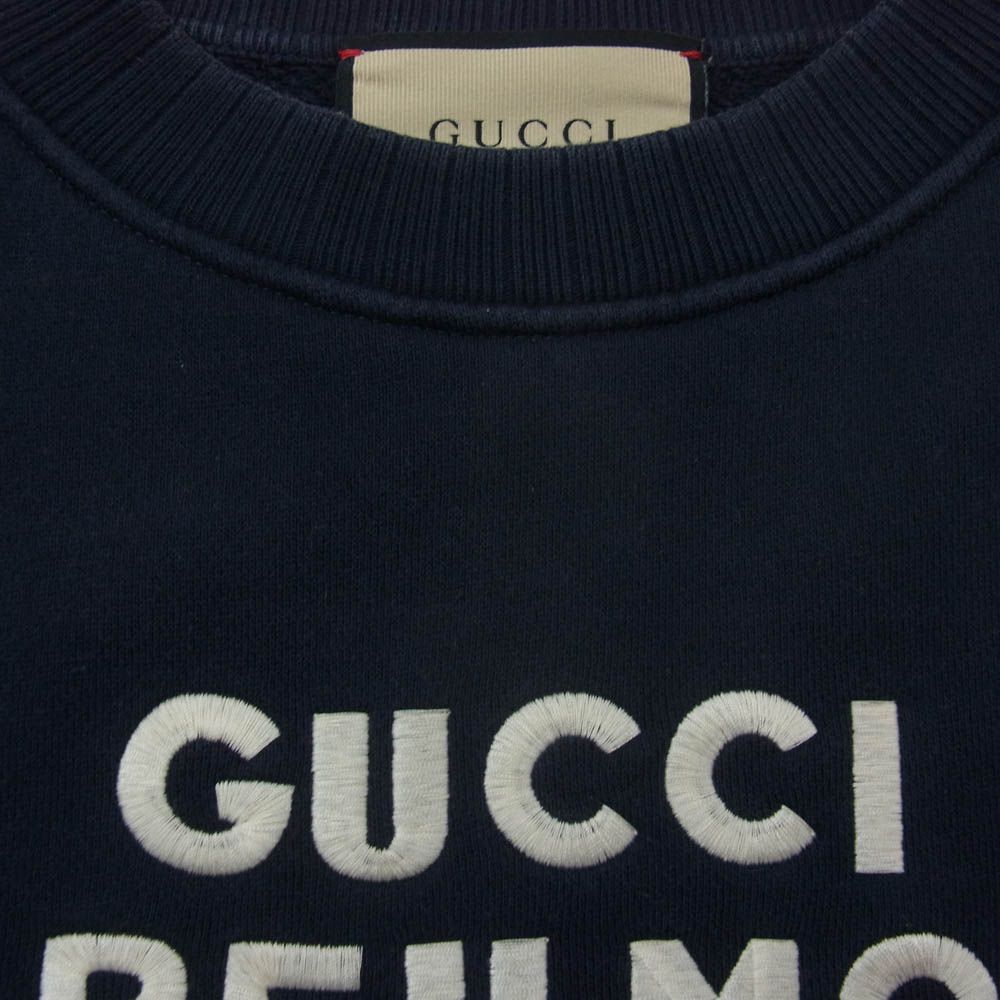 GUCCI グッチ 644664 XJDA4 UN PEU MOINS UN PEU PLUS ロゴ刺繍 ポケット スウェット ネイビー系 XXS【中古】 GUCCI グッチ 644664 XJDA4 UN PEU MOINS UN PEU PLUS ロゴ刺繍