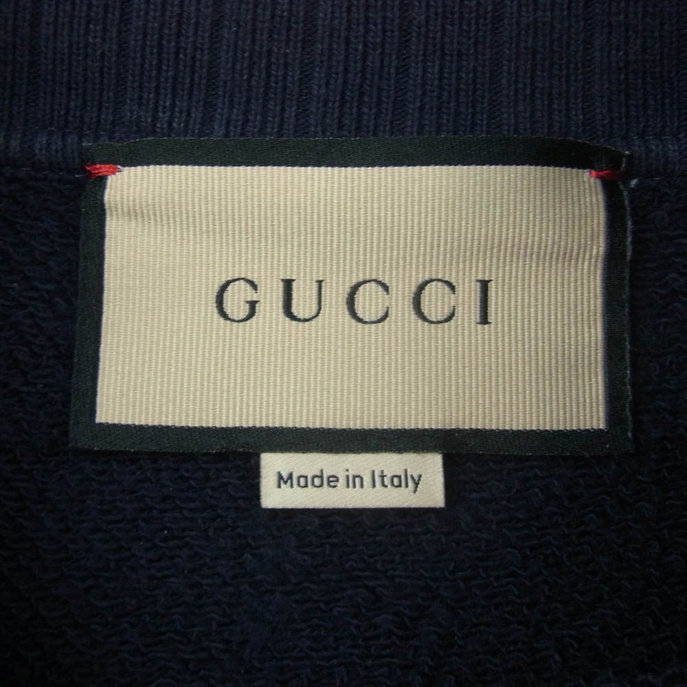 GUCCI グッチ 644664 XJDA4 UN PEU MOINS UN PEU PLUS ロゴ刺繍 ポケット スウェット ネイビー系 XXS【中古】 GUCCI グッチ 644664 XJDA4 UN PEU MOINS UN PEU PLUS ロゴ刺繍