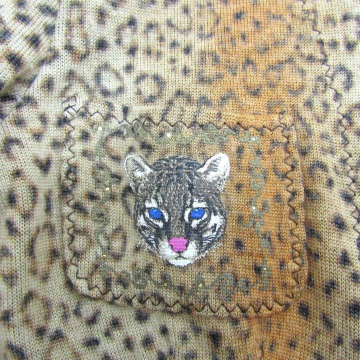 伊太利屋 ノーカラージャケット アウター レオパード柄 レディース 7