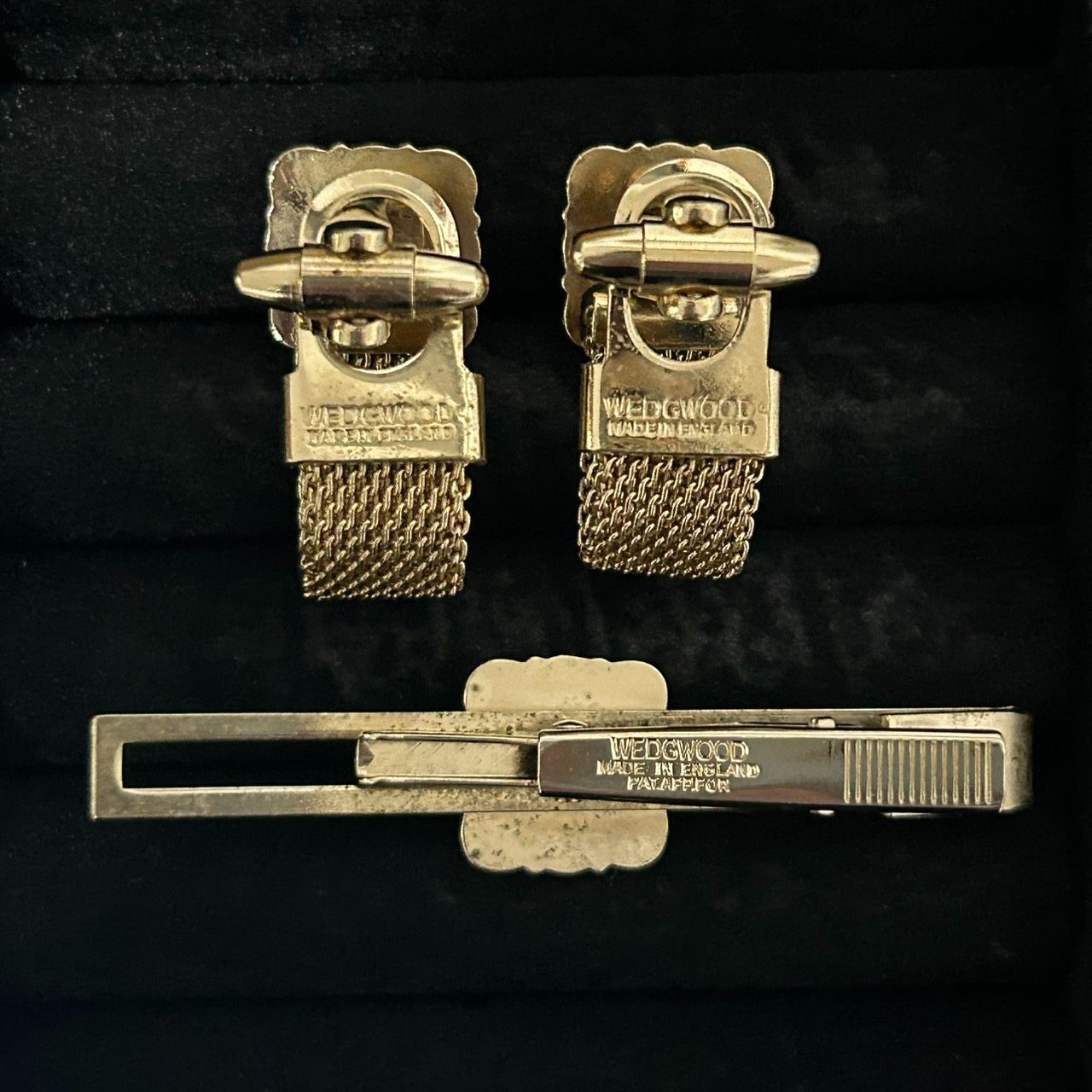 WEDGWOOD ウェッジウッド カフス タイピン セット ジャスパー ブルー