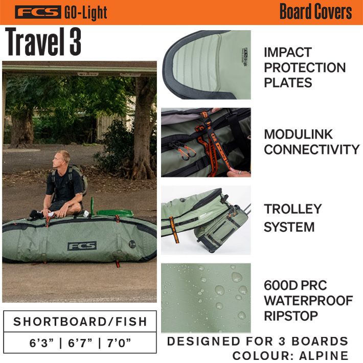 サーフボード ケース FCS エフシーエス トラベルカバー TRAVEL3