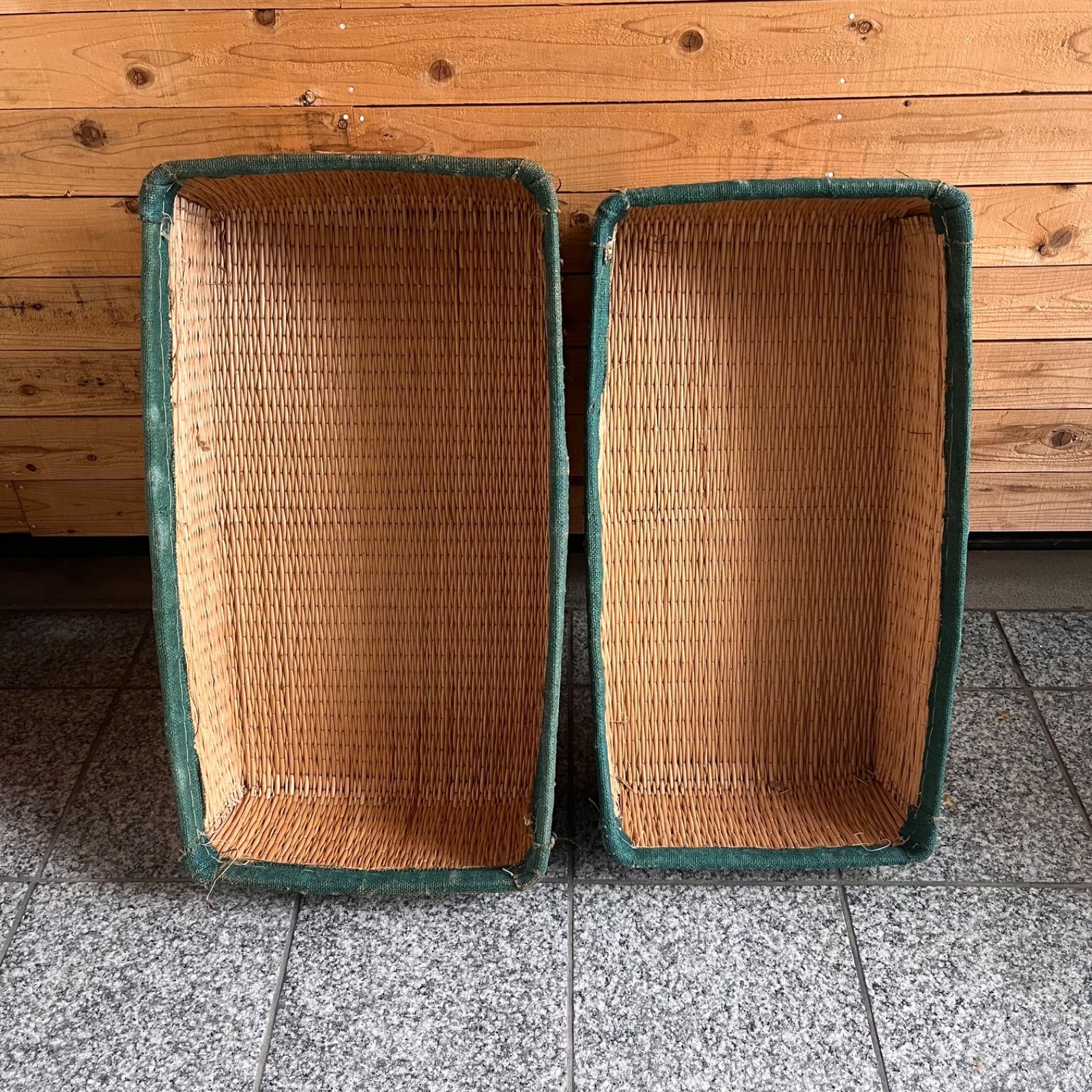 古道具 柳行李 やなぎこおり 竹網細工 竹編みかご 収納ケース 整理箱