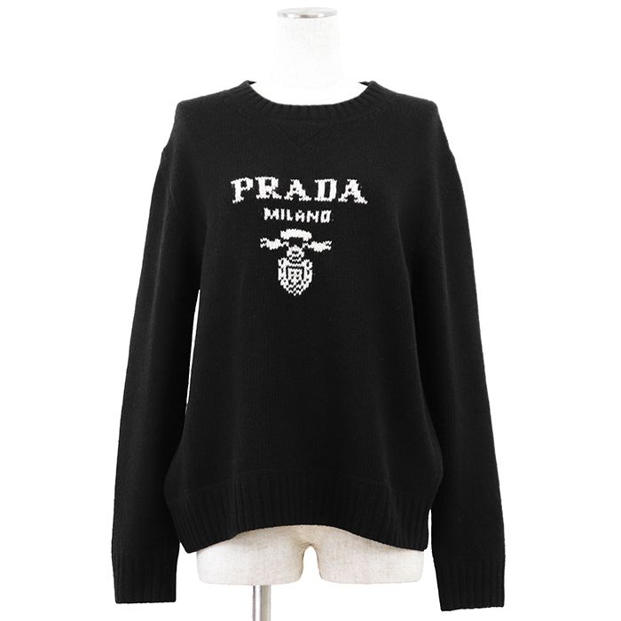 PRADA プラダ ニット サイズ 40 レディース ロゴ インターシャ ウール