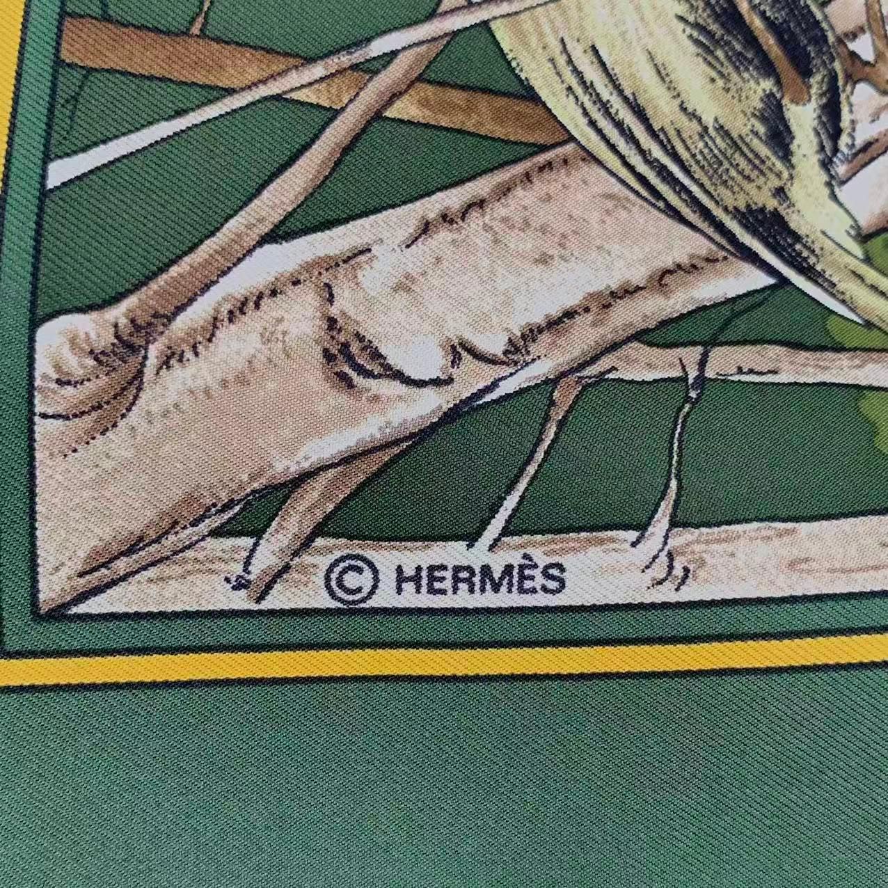 極美品 HERMES エルメス スカーフ シルク カレ90 CHASSE au BOIS 森の
