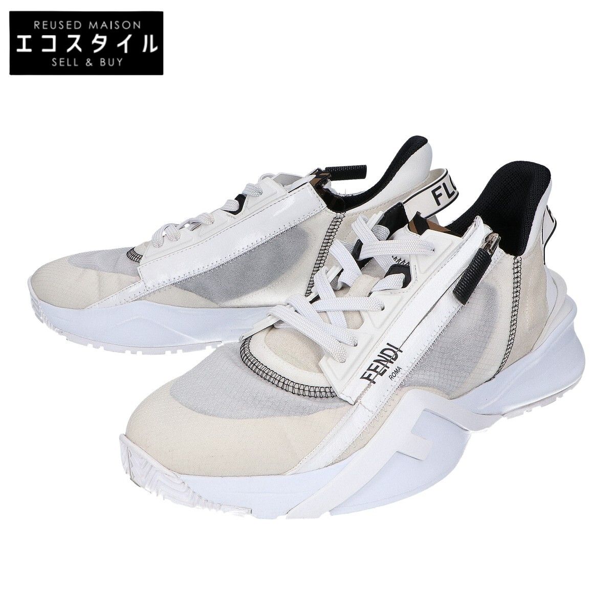 FENDI フェンディ FLOW SHOES フロー サイドジップ スニーカー 9