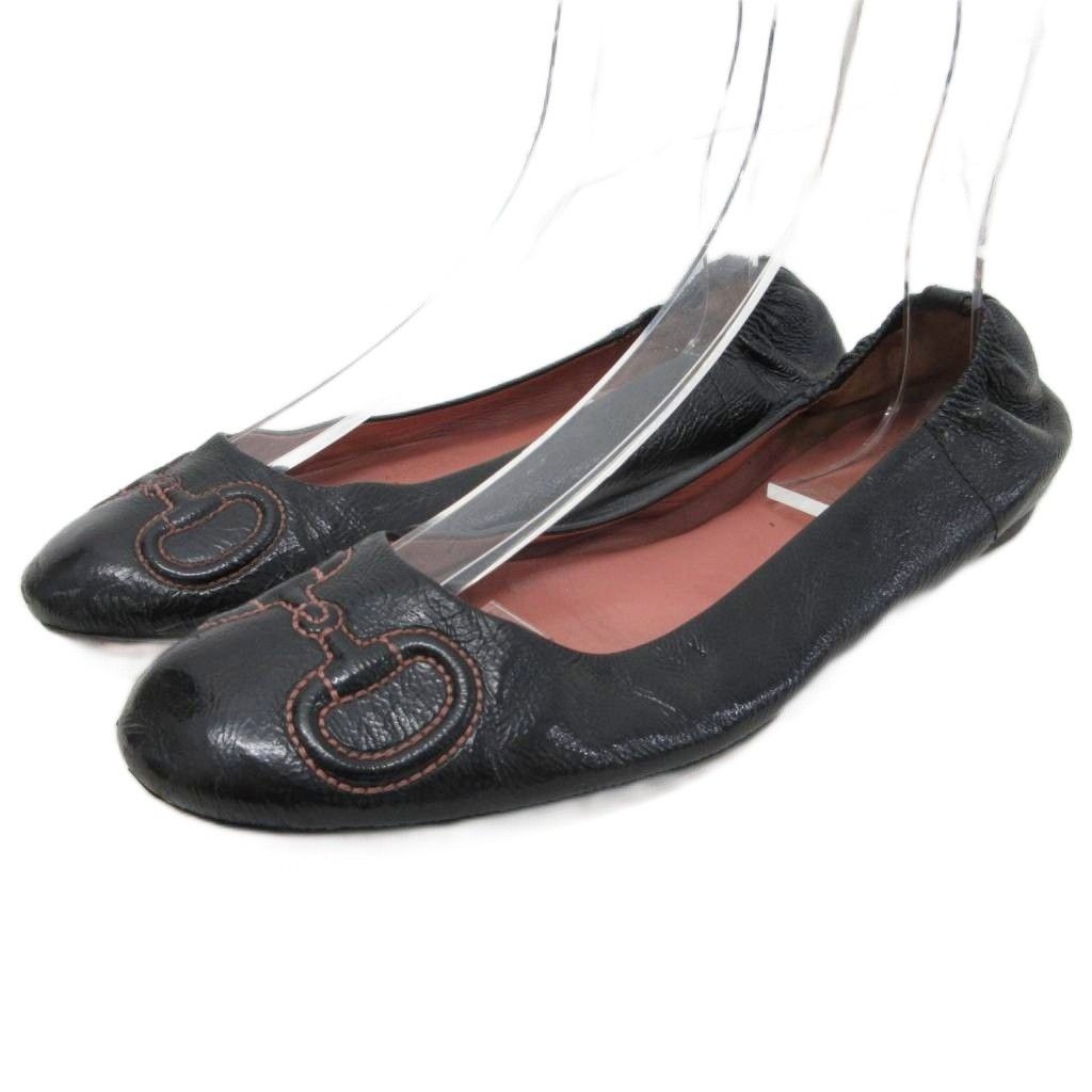 グッチ GUCCI ホースビット フラットシューズ バレエシューズ ロゴ刺繍