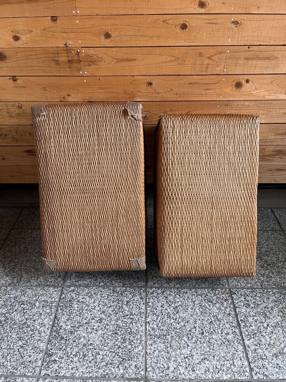 古道具 柳行李 やなぎこおり 黒竹 竹網細工 竹編みかご 収納ケース