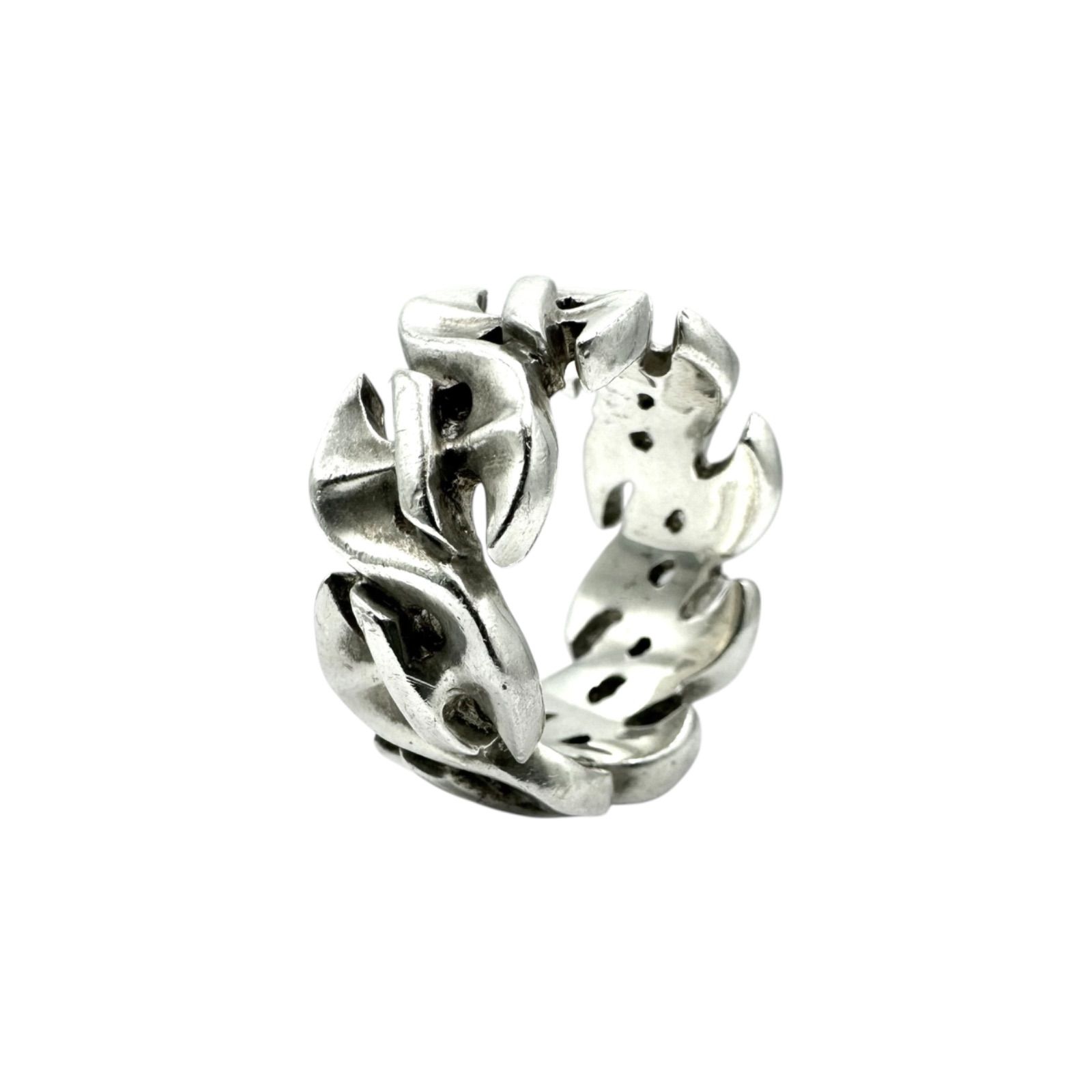 圧巻の迫力】チェーンリンク Silver 925 刻印 Vintage Design Ring