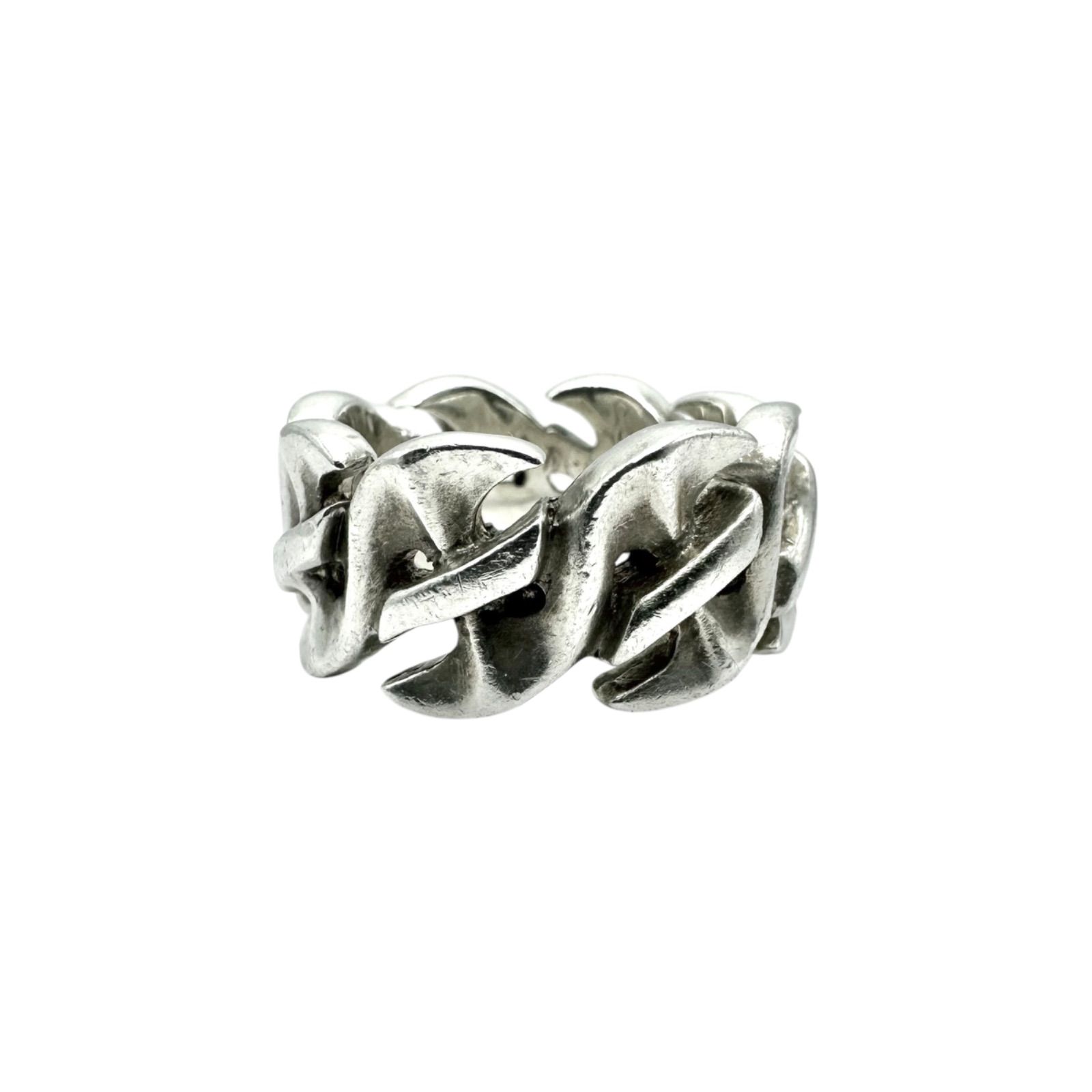 圧巻の迫力】チェーンリンク Silver 925 刻印 Vintage Design Ring