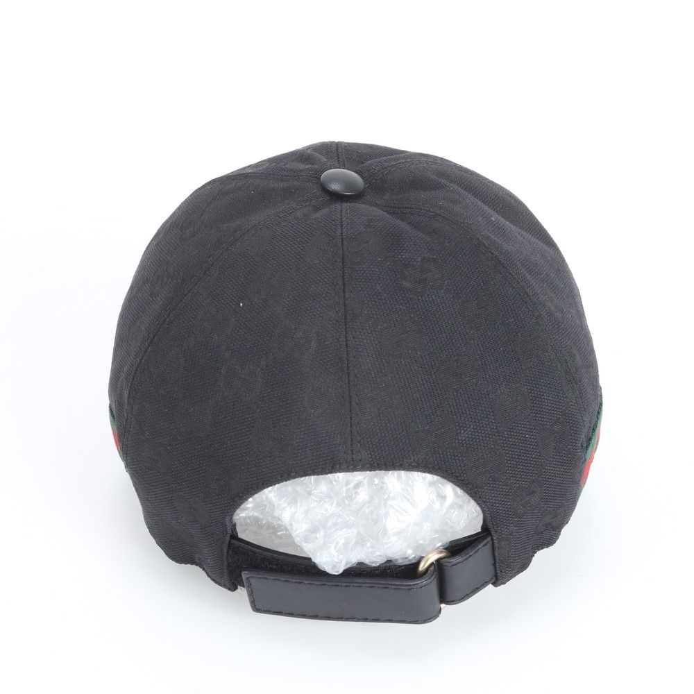 極美品 グッチ GG キャンバス シェリー ライン ベースボール キャップ