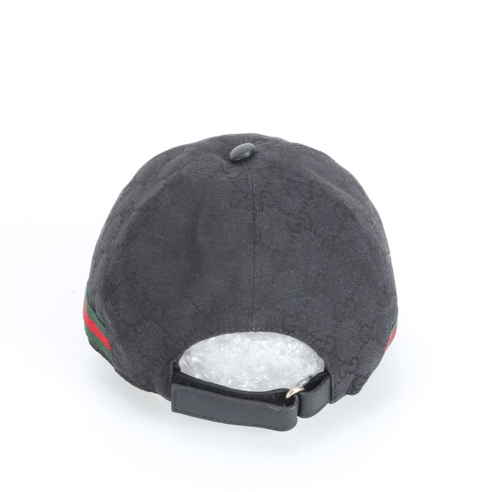 極美品 グッチ GG キャンバス シェリー ライン ベースボール キャップ