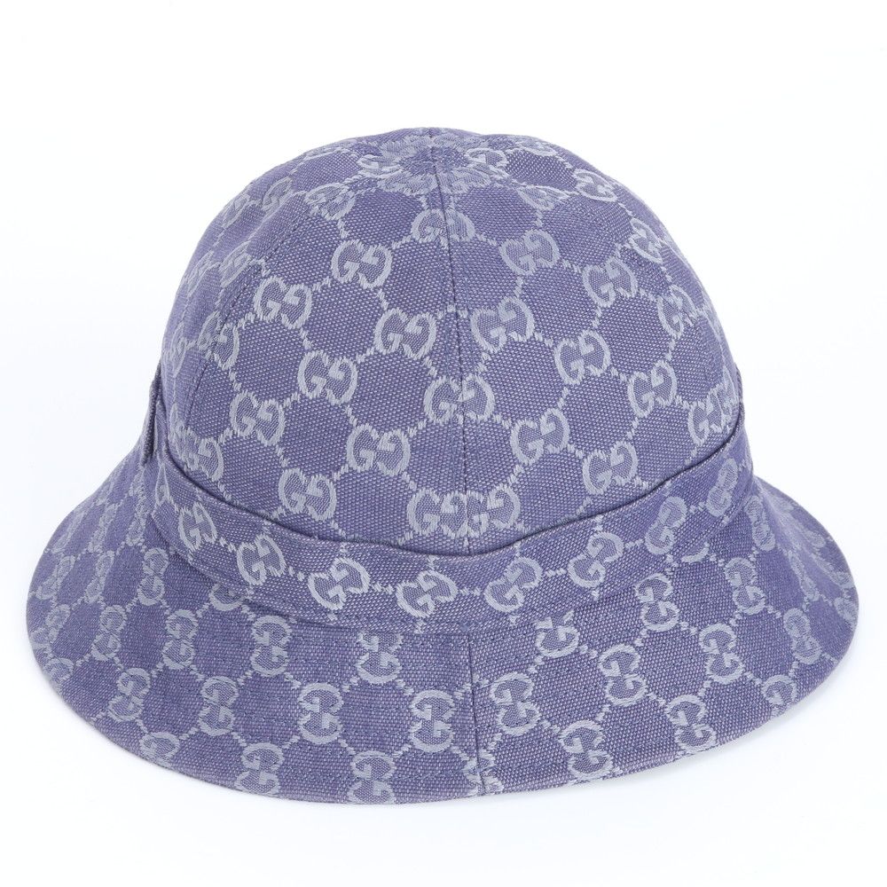 極美品 グッチ ダブルG ロゴ GG キャンバス バケット ハット バケハ