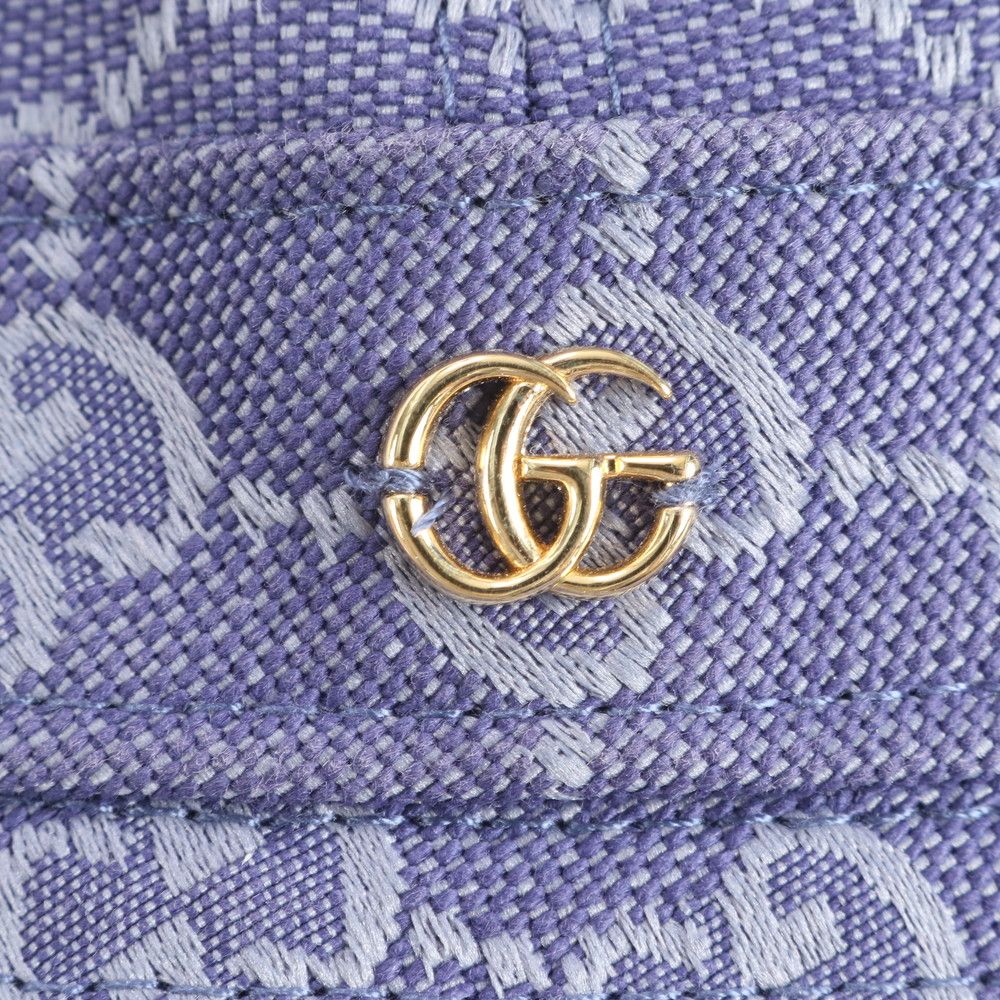 極美品 グッチ ダブルG ロゴ GG キャンバス バケット ハット バケハ