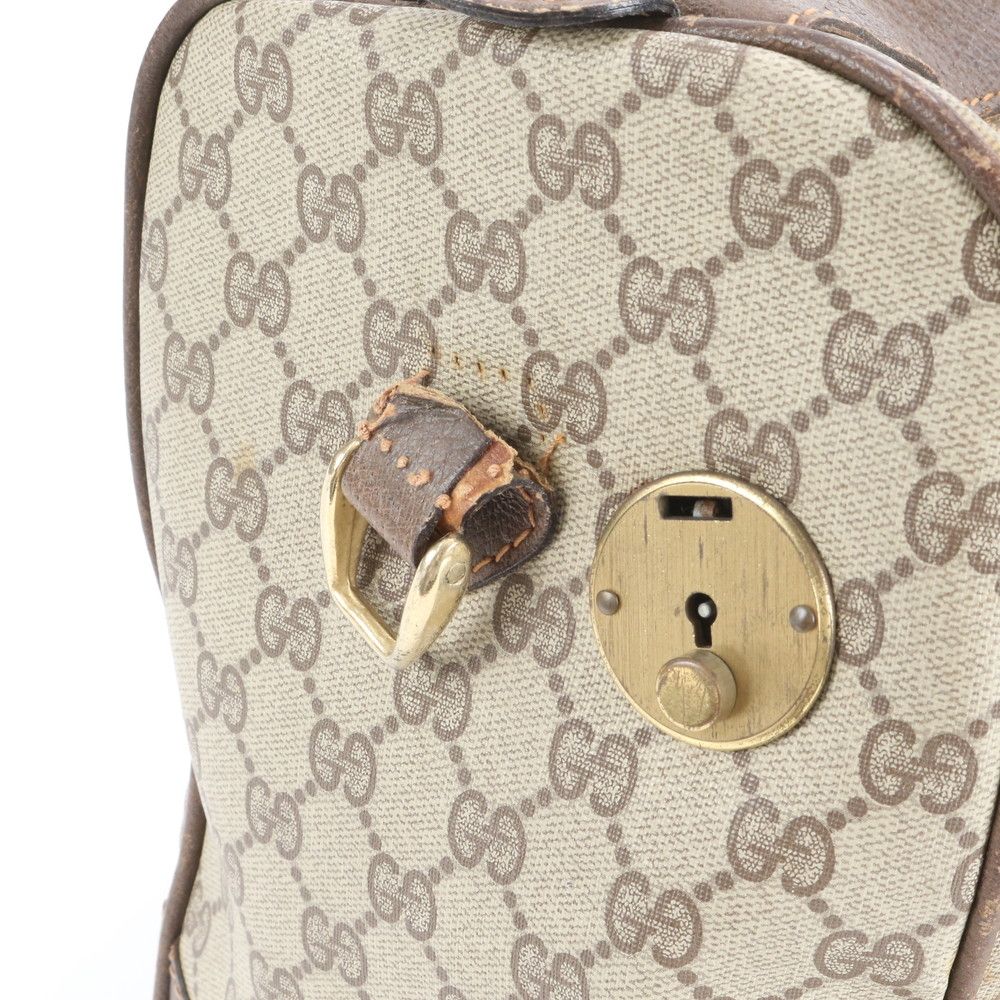 オールド グッチ GG スプリーム シェリー ライン レザー ボストン