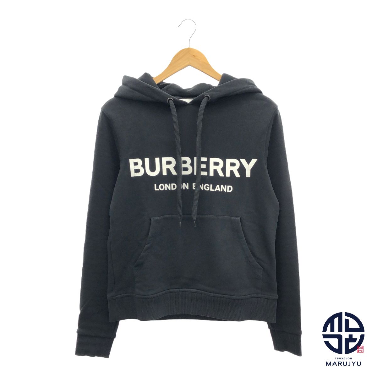 BURBERRY Burberry Black Black Polter Logo Print Pullover Hoodie Hoodie Apparel Fashion Womens Clothes XS Size 8011652 Brand