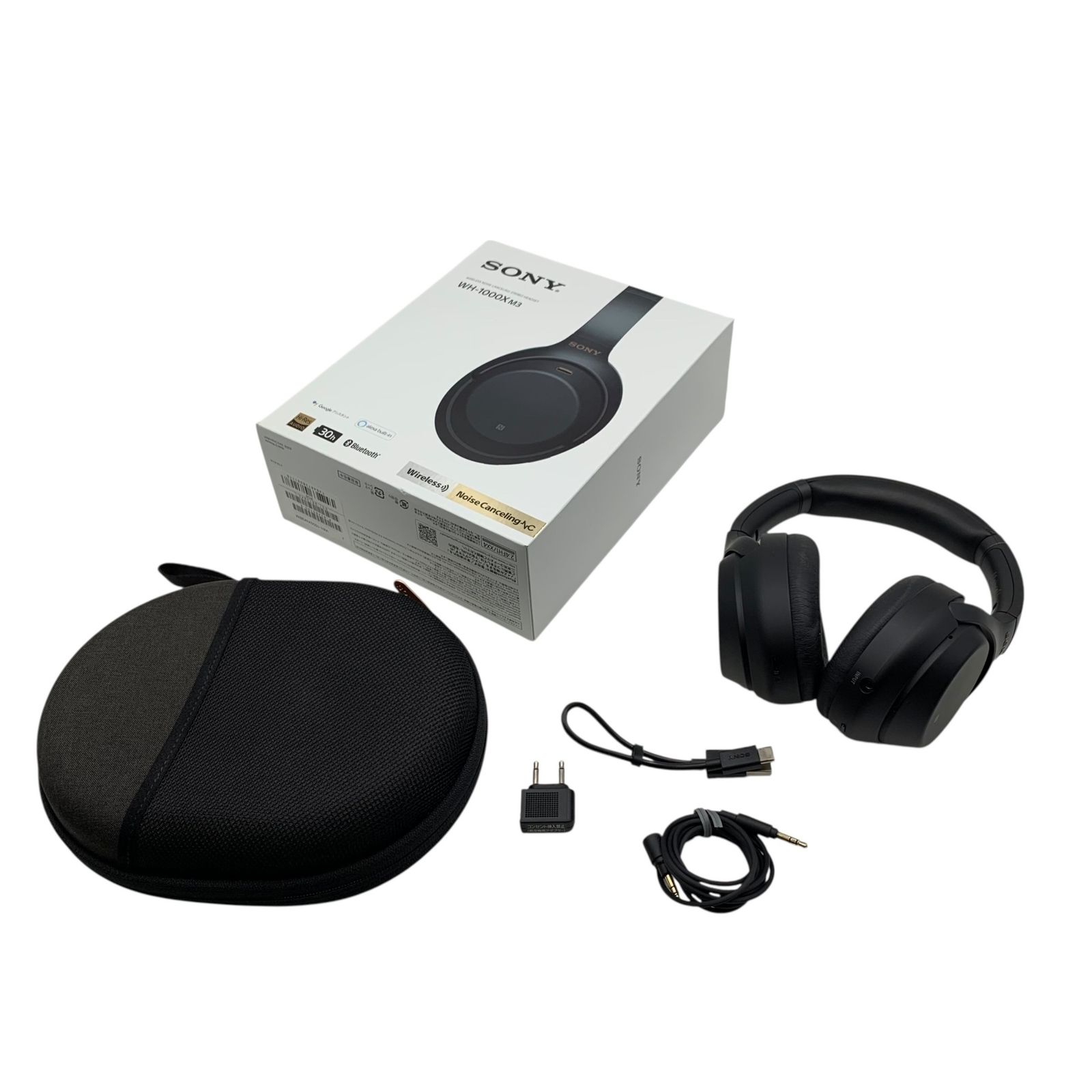 Sony WH-1000XM3 ワイヤレスヘッドホン 黒 ケース付き 【公式通販】