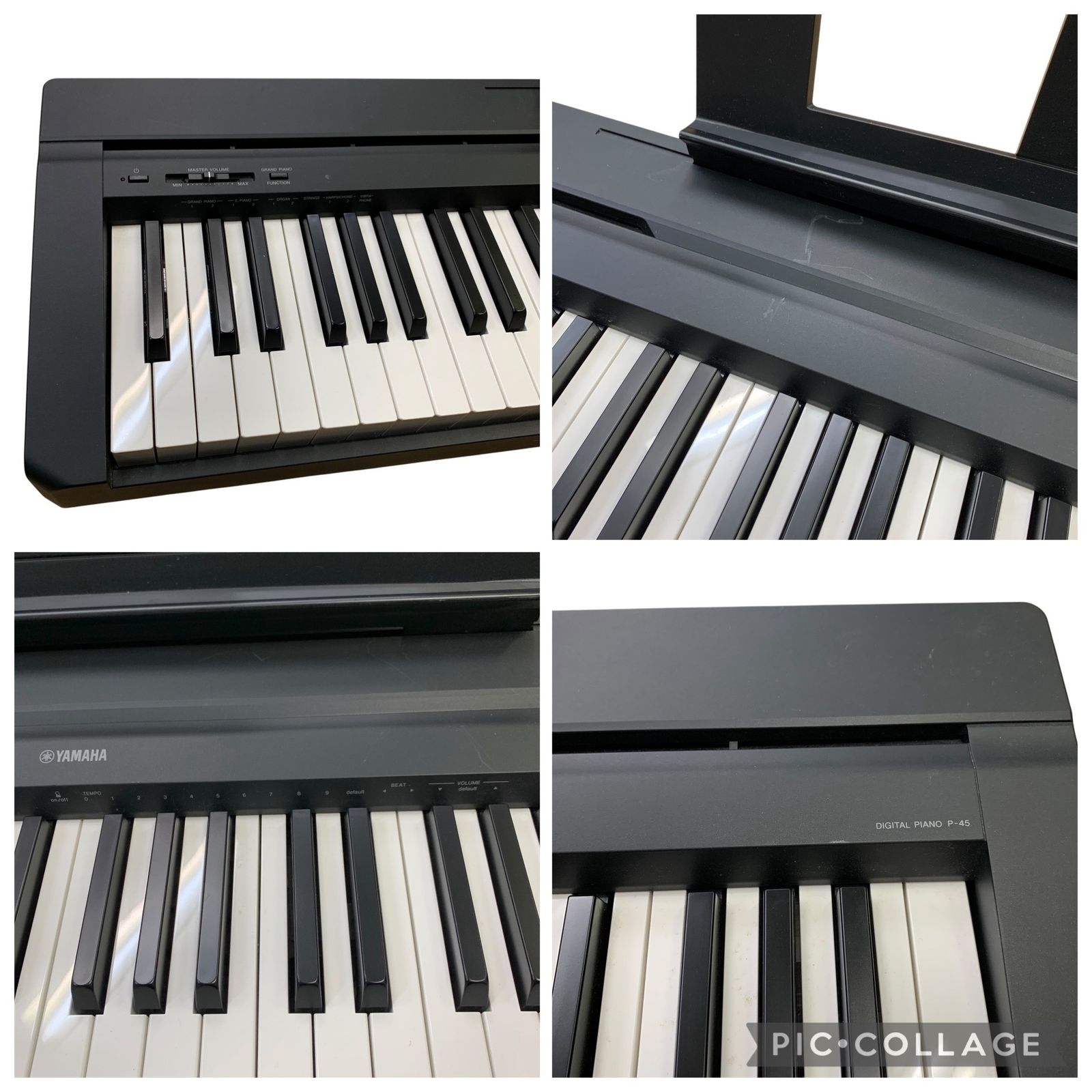 □YAMAHA P-45B 電子ピアノ 88鍵 ブラック 2018年製 動作確認済 譜面