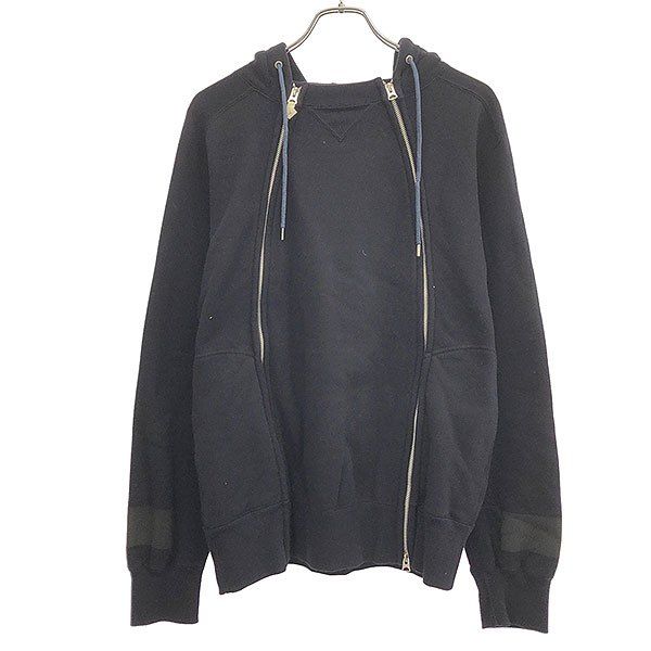 sacai サカイ 17AW ダブルジップアップパーカー 17-01710M ネイビー 1 sacai サカイ 17AW ダブルジップアップパーカー 17-01710M ネイビー 1