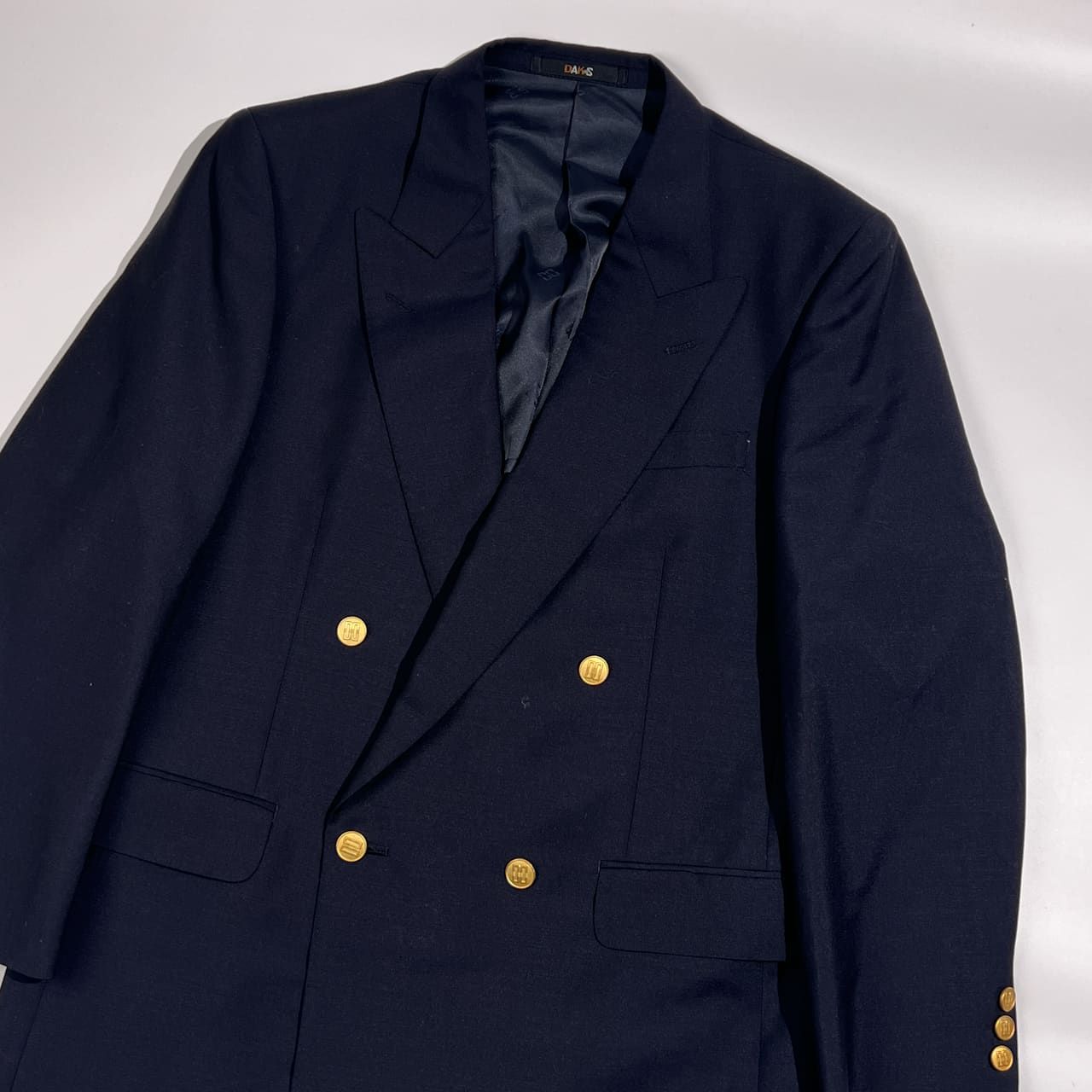 金ボタン DAKS LONDON ダックス 背抜き ダブル テーラードジャケット
