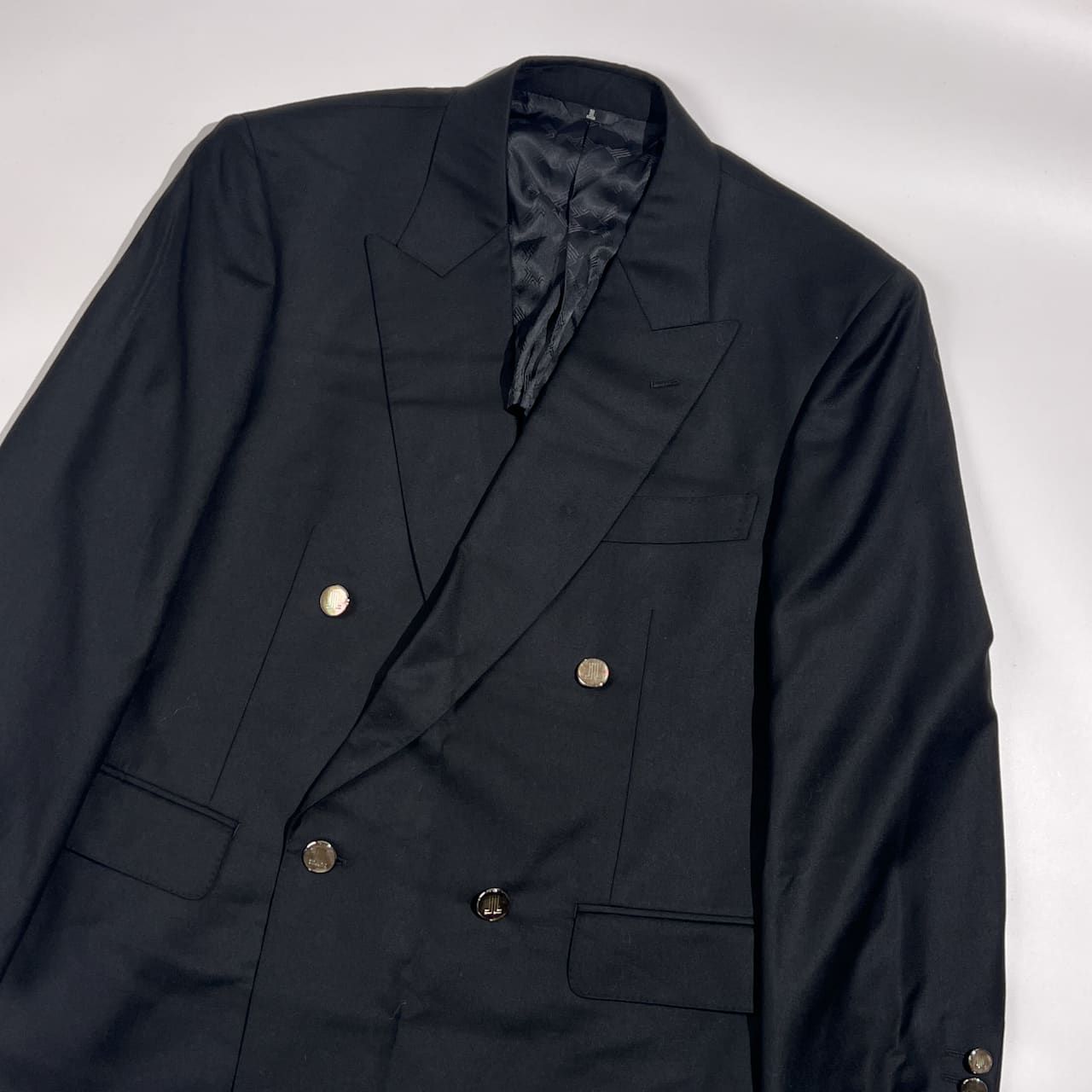 LANVIN COLLECTION ランバン シェルボタン 背抜き ダブル テーラード 