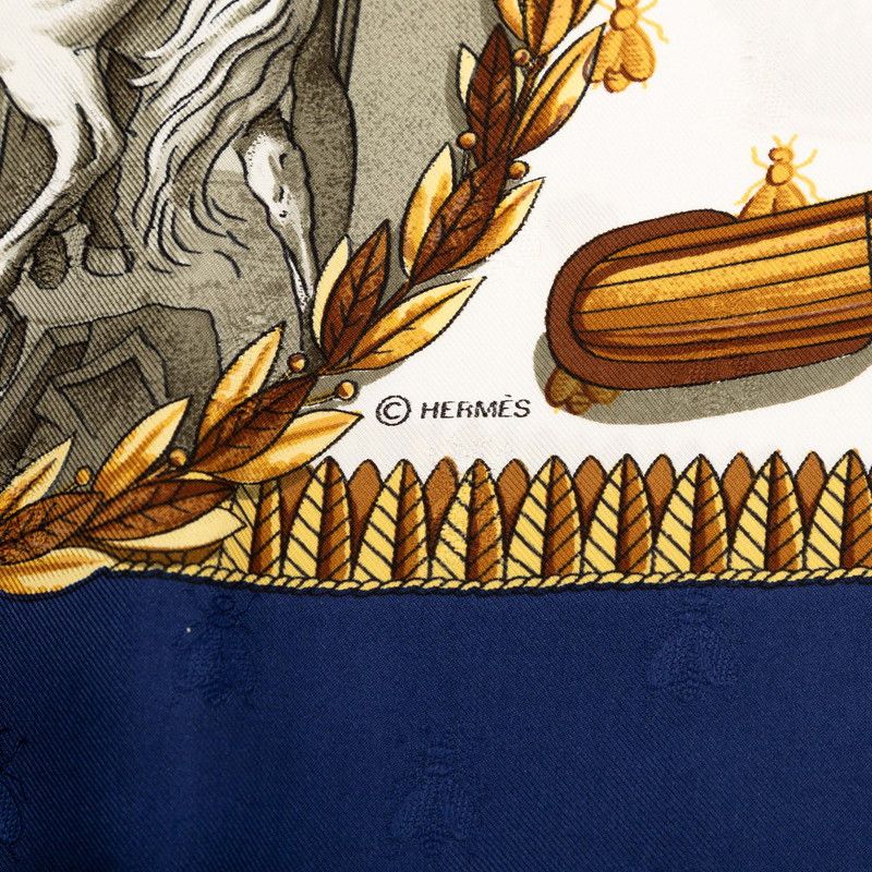 エルメス カレ90 NAPOLEON ナポレオン マルチカラー シルク レディース