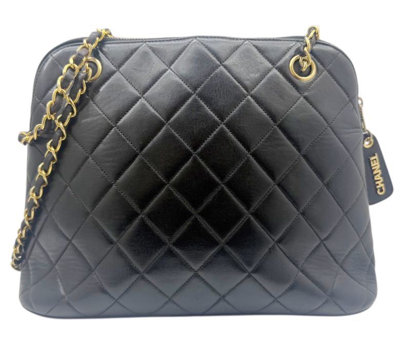 中古】CHANEL シャネル ヴィンテージ Wチェーン ラムスキン マトラッセ