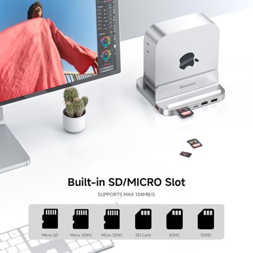 Minisopuru MINI218B PRO Mac Mini M4 ドック＆スタンド、M.2 NVMe SSD