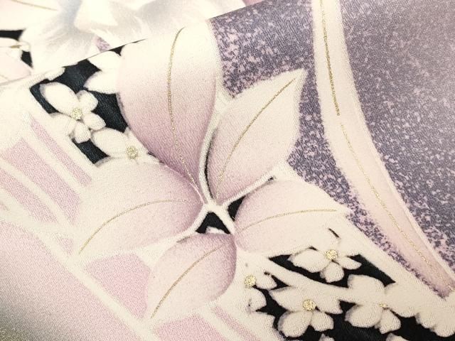 平和屋野田店■豪華振袖　花車文　暈し染め　金彩　逸品　vf8481