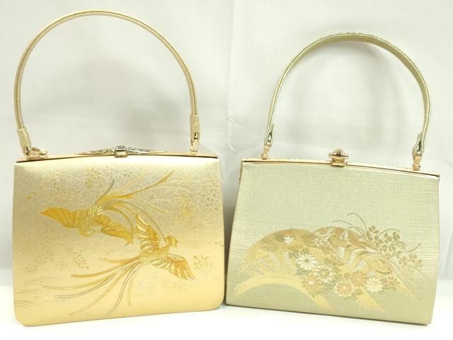 平和屋着物▽和装小物 和装バッグまとめて２点 ハンドバッグ 鳳凰草花