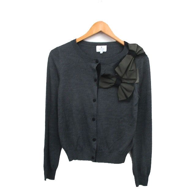 LANVIN ランバン エルボパッチ カーディガン チャコールグレー L 