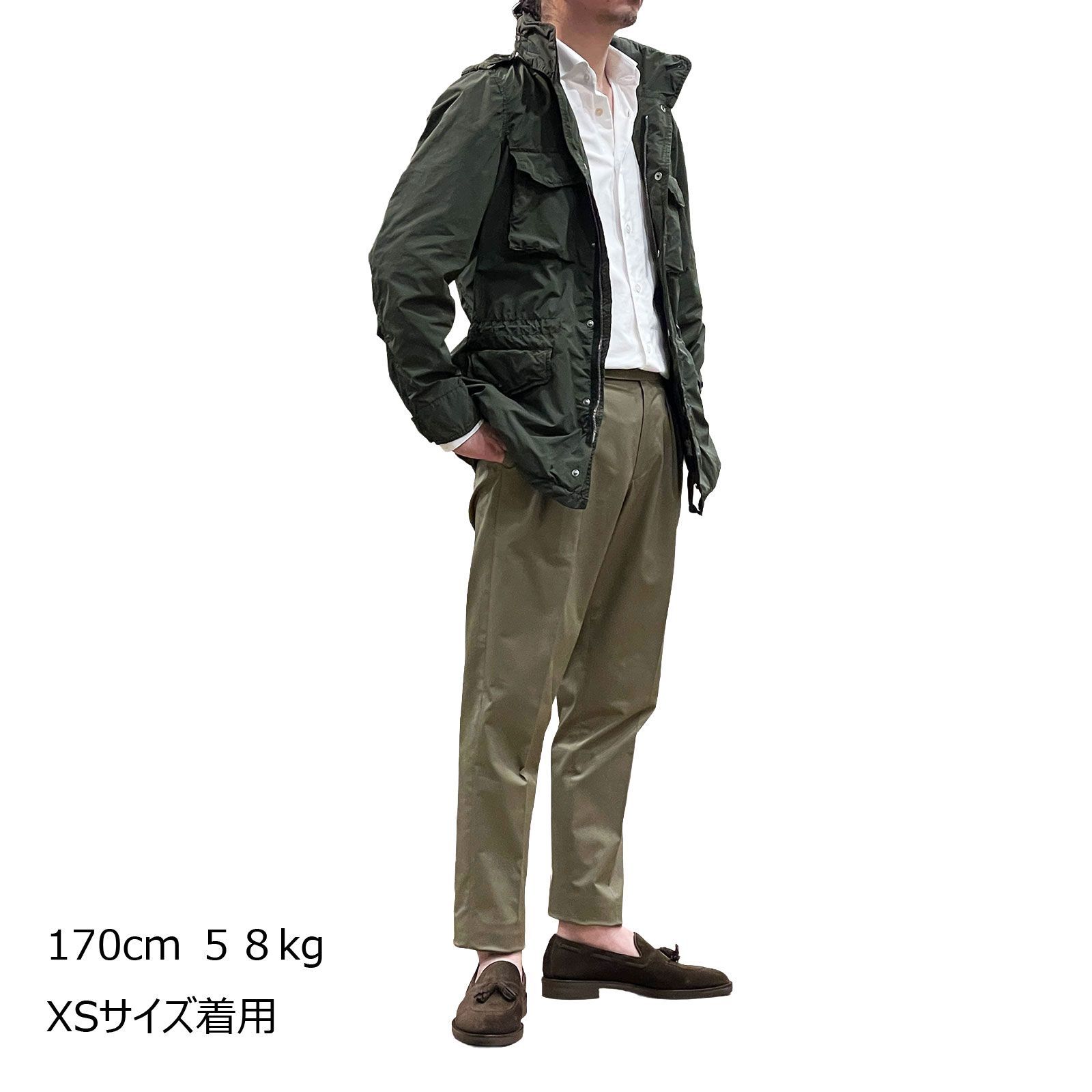 ASPESI ミリタリージャケット XS オリーブグリーン ASPESI アスペジ 65 REPLICA 小松マテーレ BJナイロン 製品染め M-65