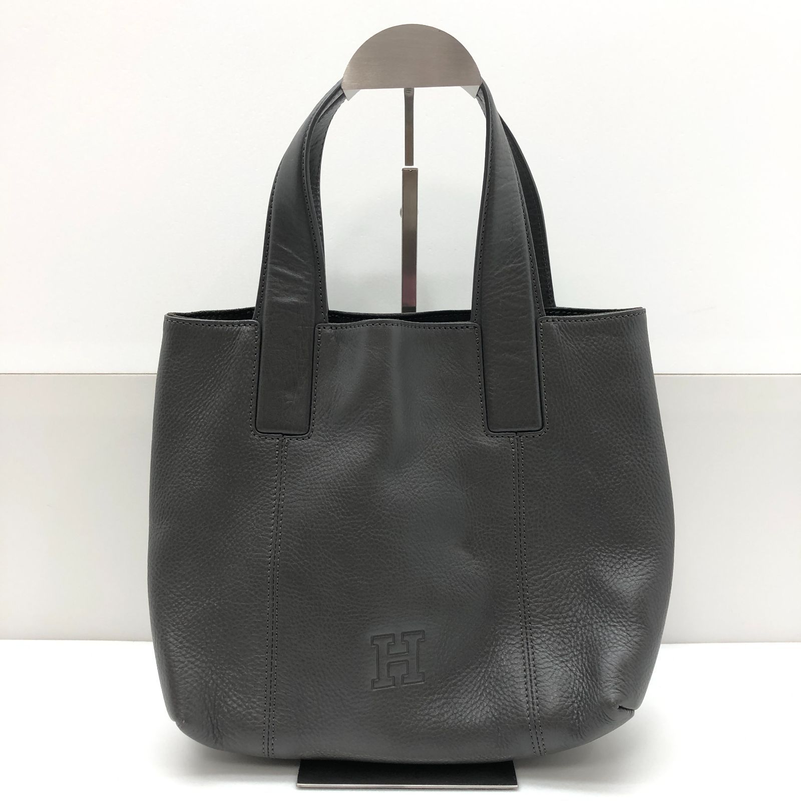 HIROFU レザー ハンドバッグ 本革 グレージュ グレー系 ヒロフ SGSF26 