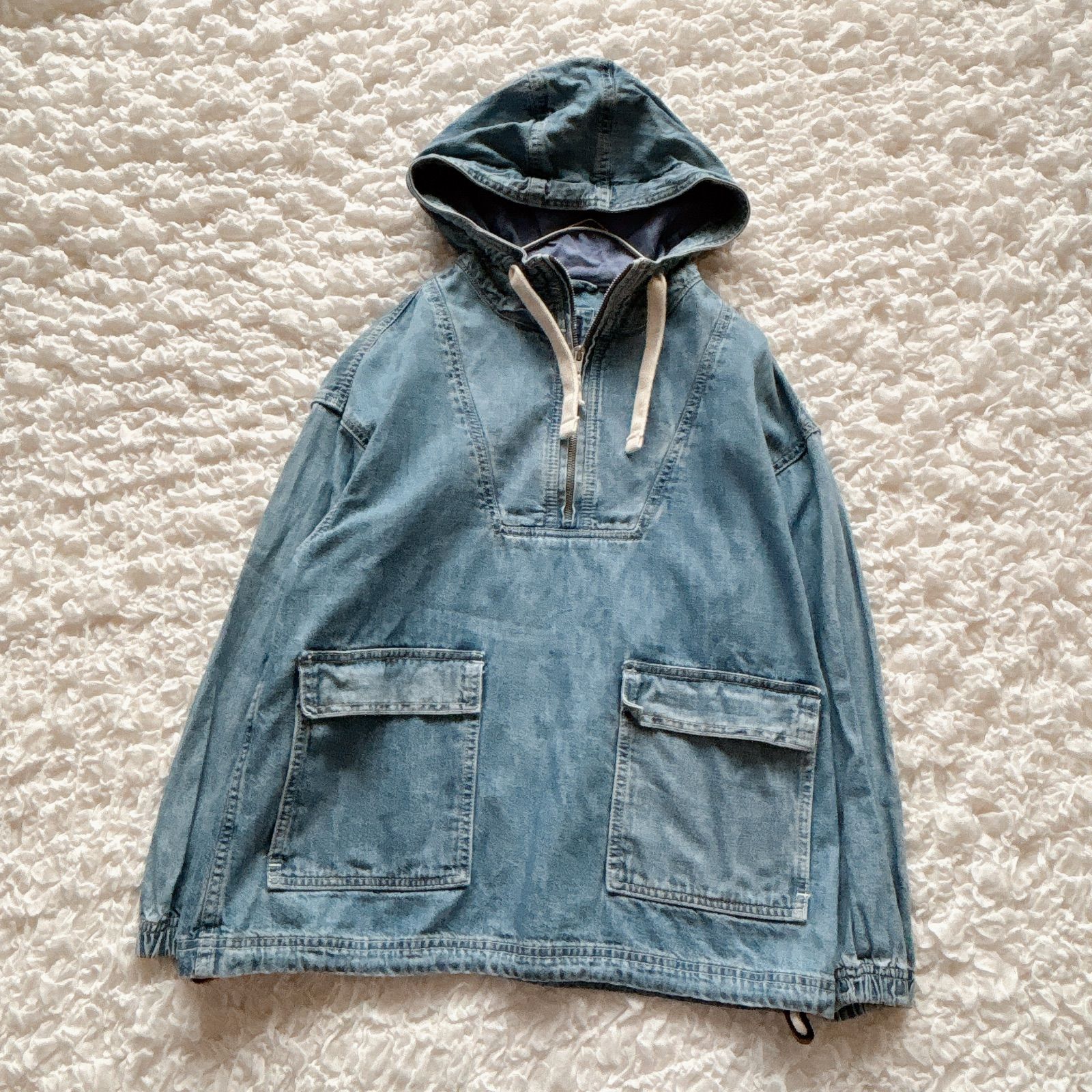 ギャップ GAP ハーフジップ デニム 名作 ハーフ デニム プルオーバー