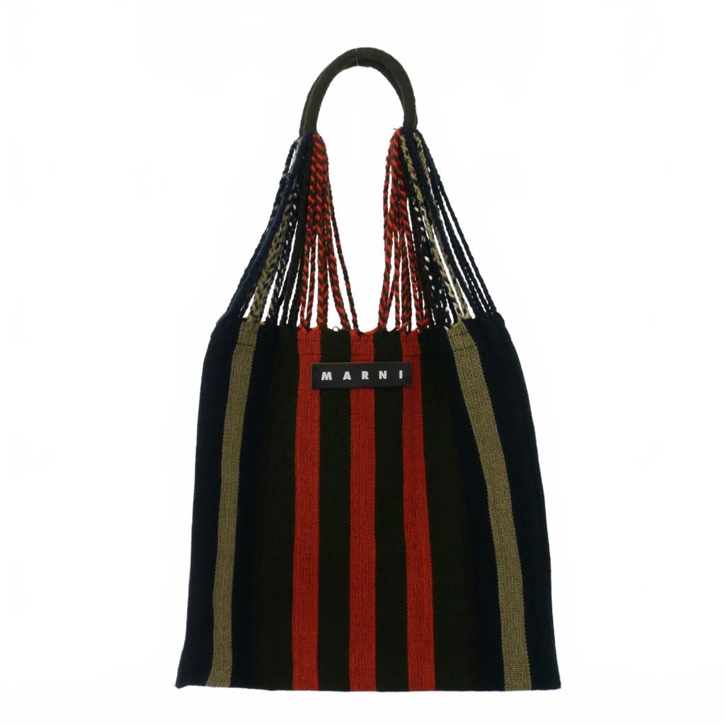 マルニ MARNI MARKET ハンモックバッグ トートバッグ ストライプ