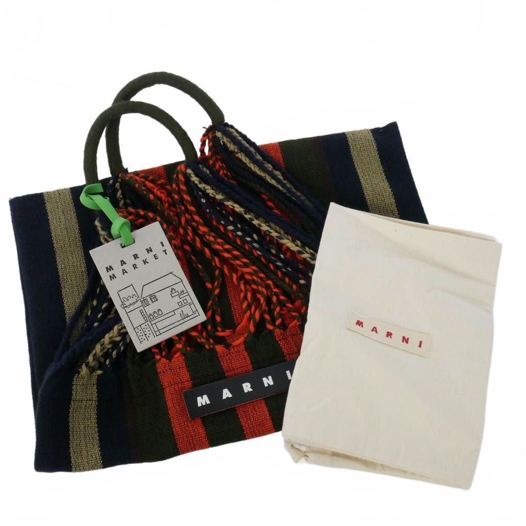 マルニ MARNI MARKET ハンモックバッグ トートバッグ ストライプ