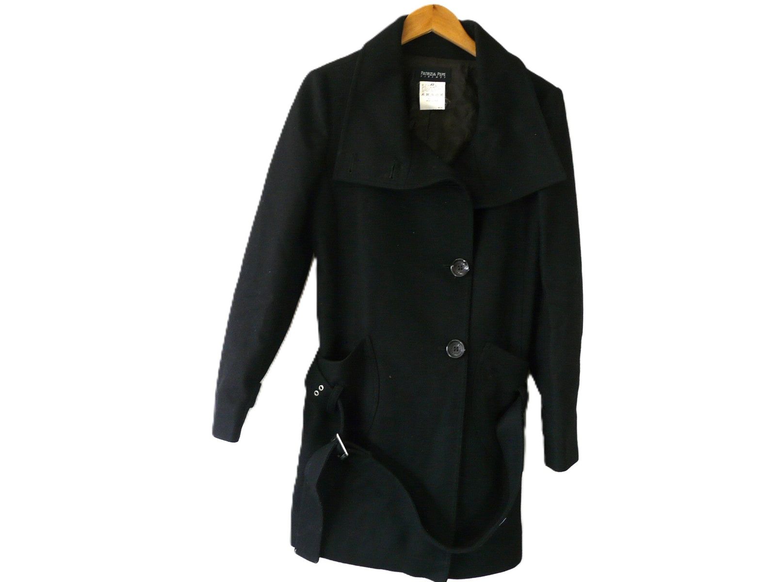 k03250604046 PATRIZIA PEPE 42 Black アウター コートミディアム丈