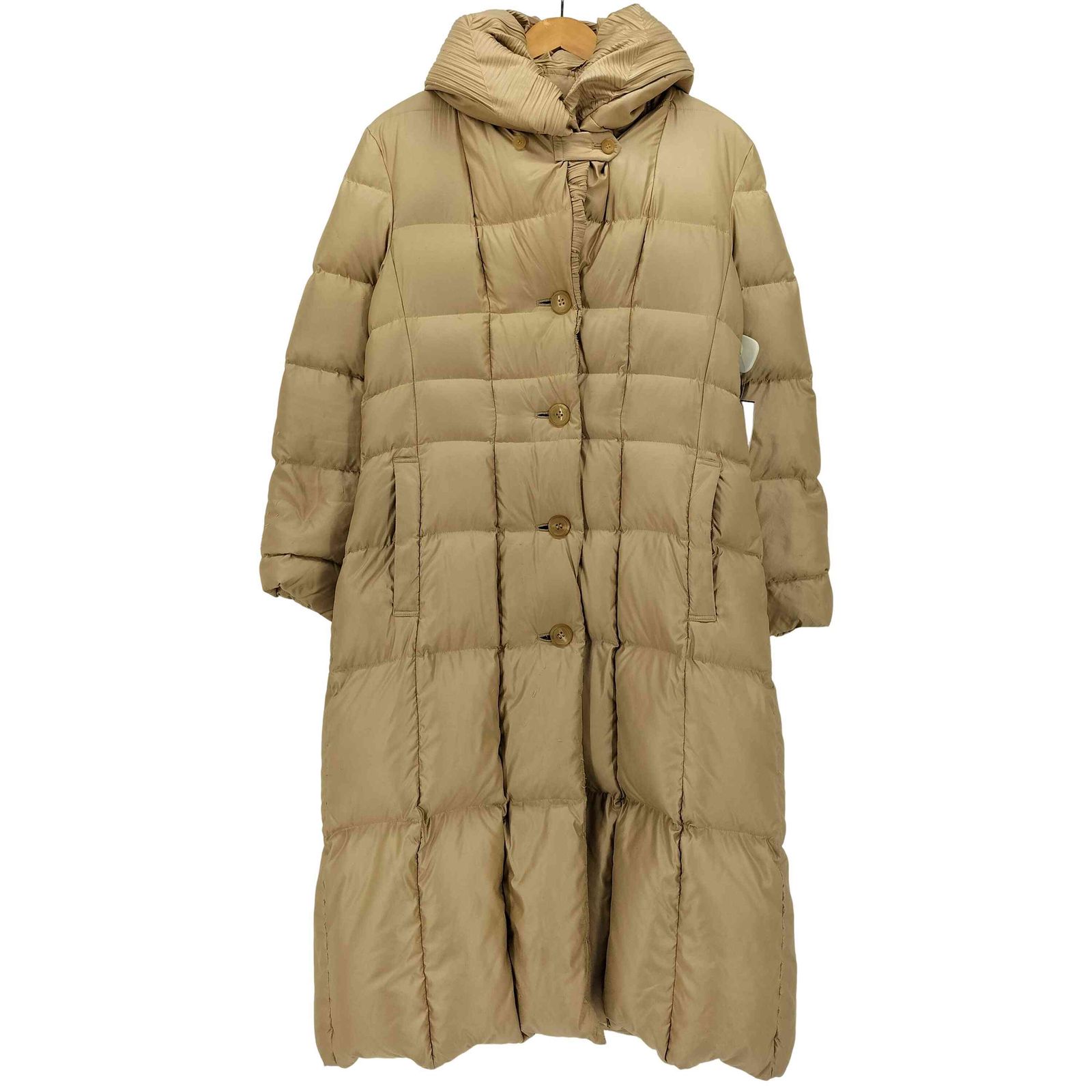 イッセイミヤケ ISSEY MIYAKE 襟プリーツ ダウン コート レディース