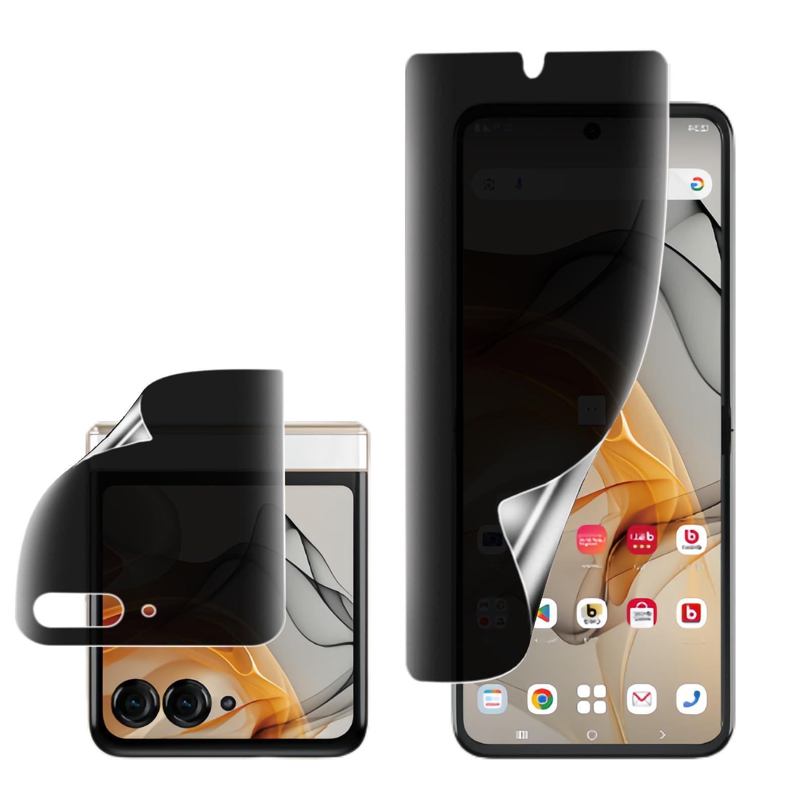 覗き見防止】Motorola Razr 50S フィルム 指紋認証のサポート motorola