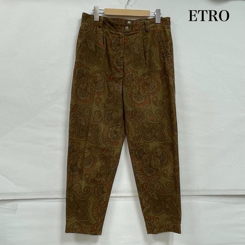 エトロ ペイズリー コーデュロイ パンツ プリント ジップフライ