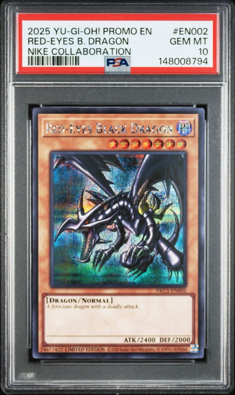 遊戯王 真紅眼の黒竜 レッドアイズブラックドラゴン nike プロモ PSA10