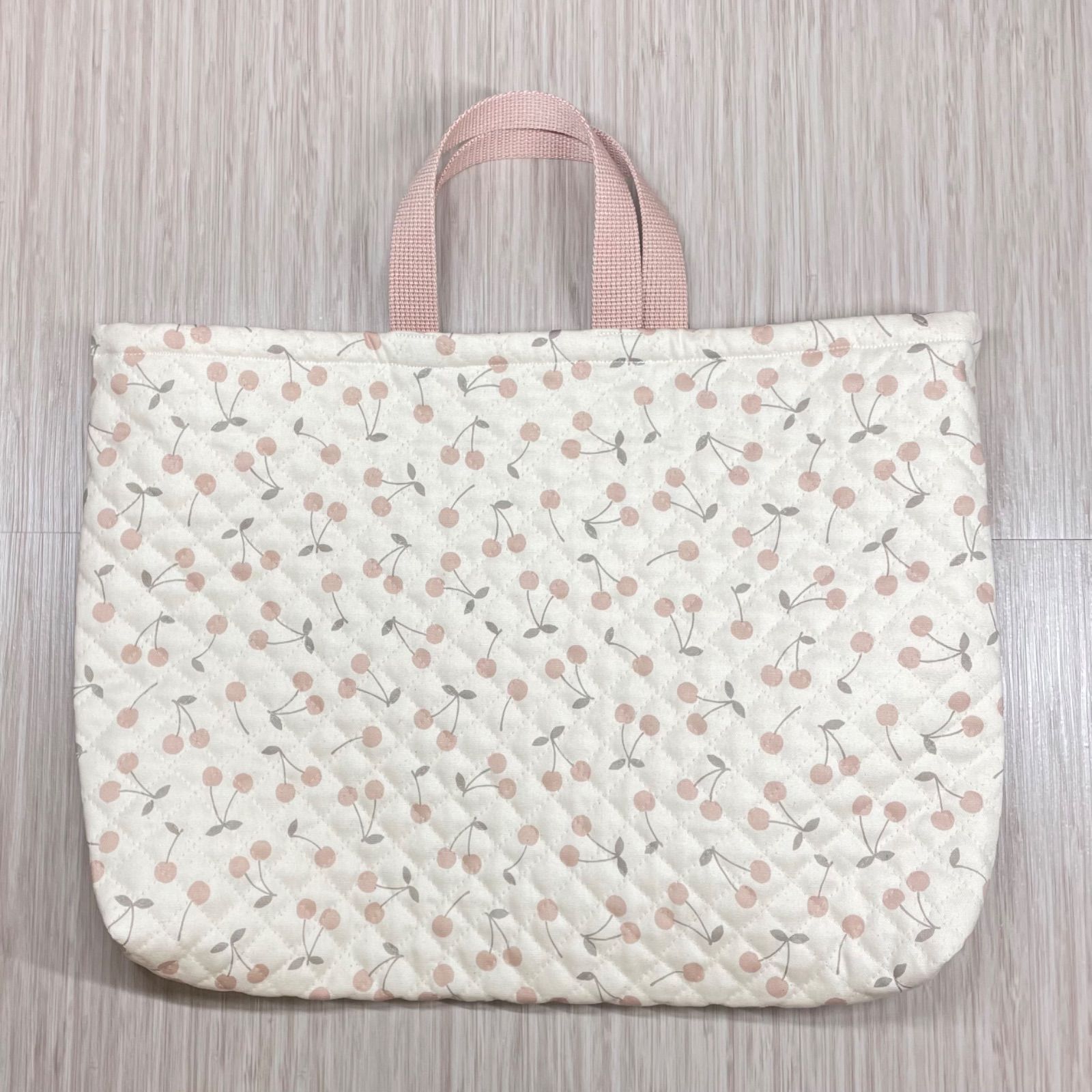 レッスンバッグ 上靴入れ 2点セット チェリー さくらんぼ キルティング