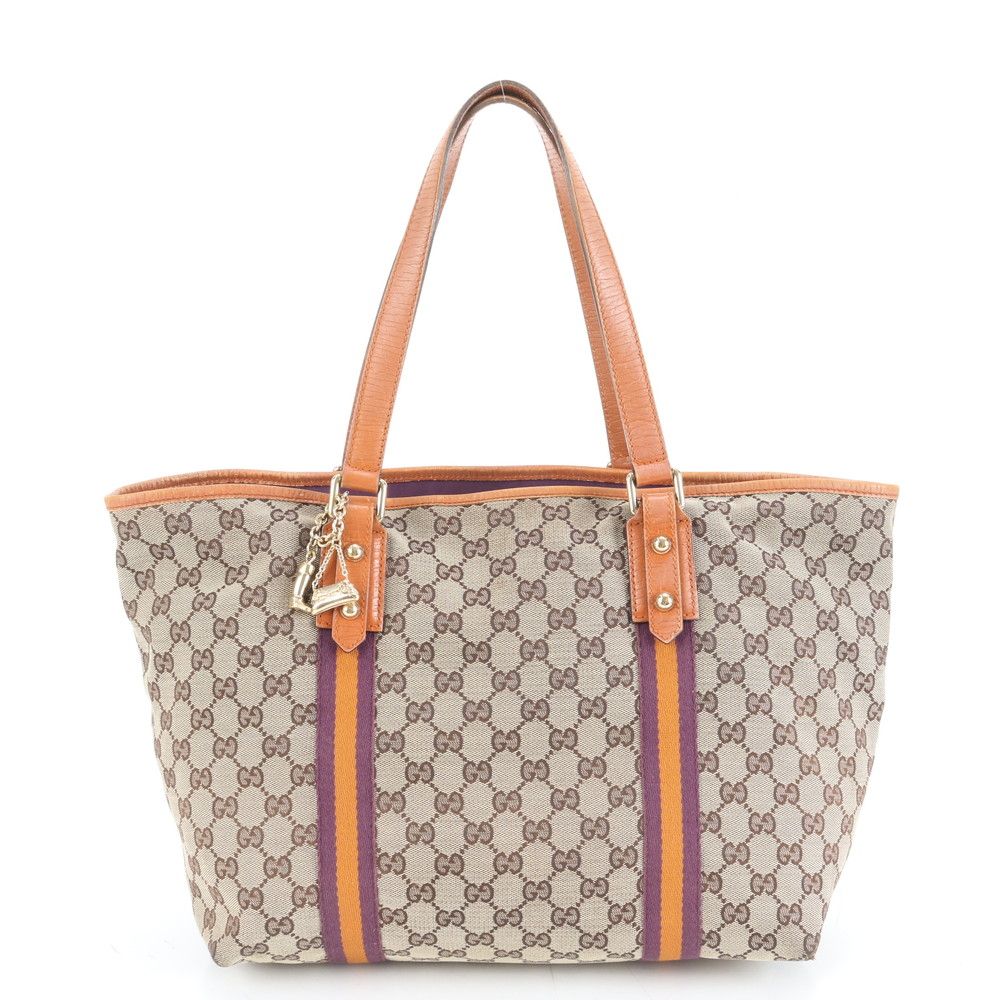 グッチ GGキャンバス シェリー ライン 139260 レザー トート バッグ