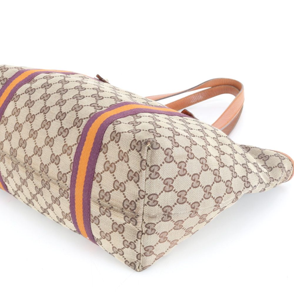 グッチ GGキャンバス シェリー ライン 139260 レザー トート バッグ