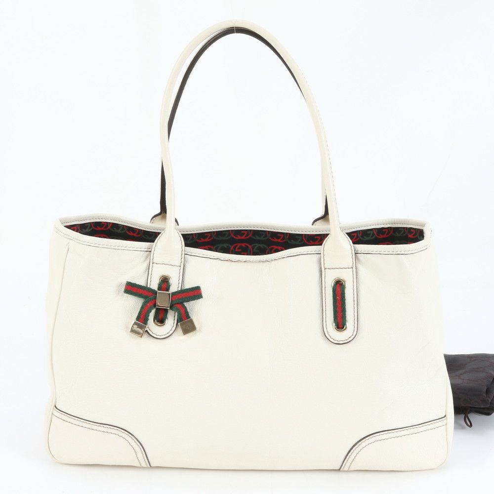 美品 グッチ シェリー ライン プリンシー 163805 レザー トート バッグ