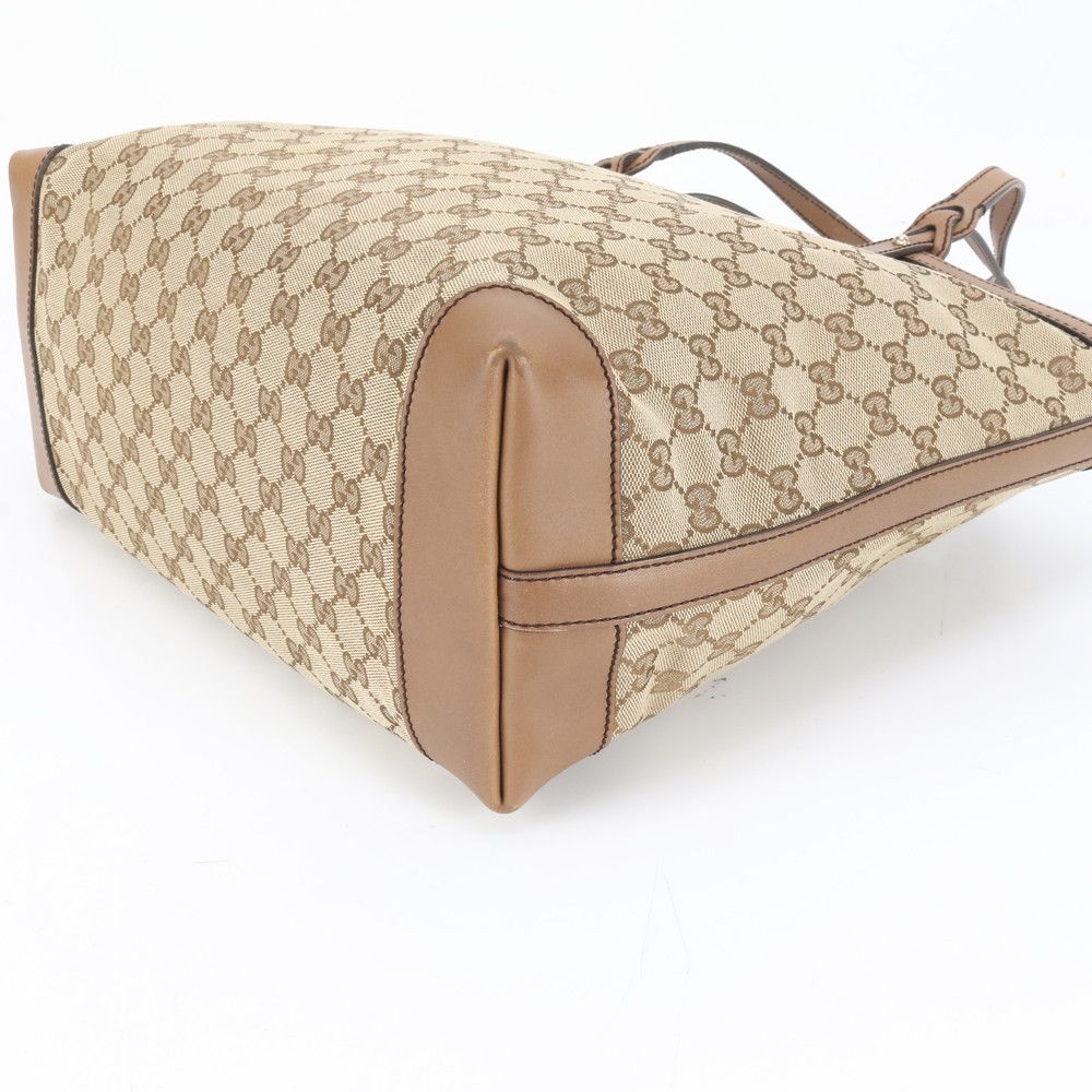 美品 グッチ GGキャンバス ポーチ付 247209 レザー×キャンバス トート