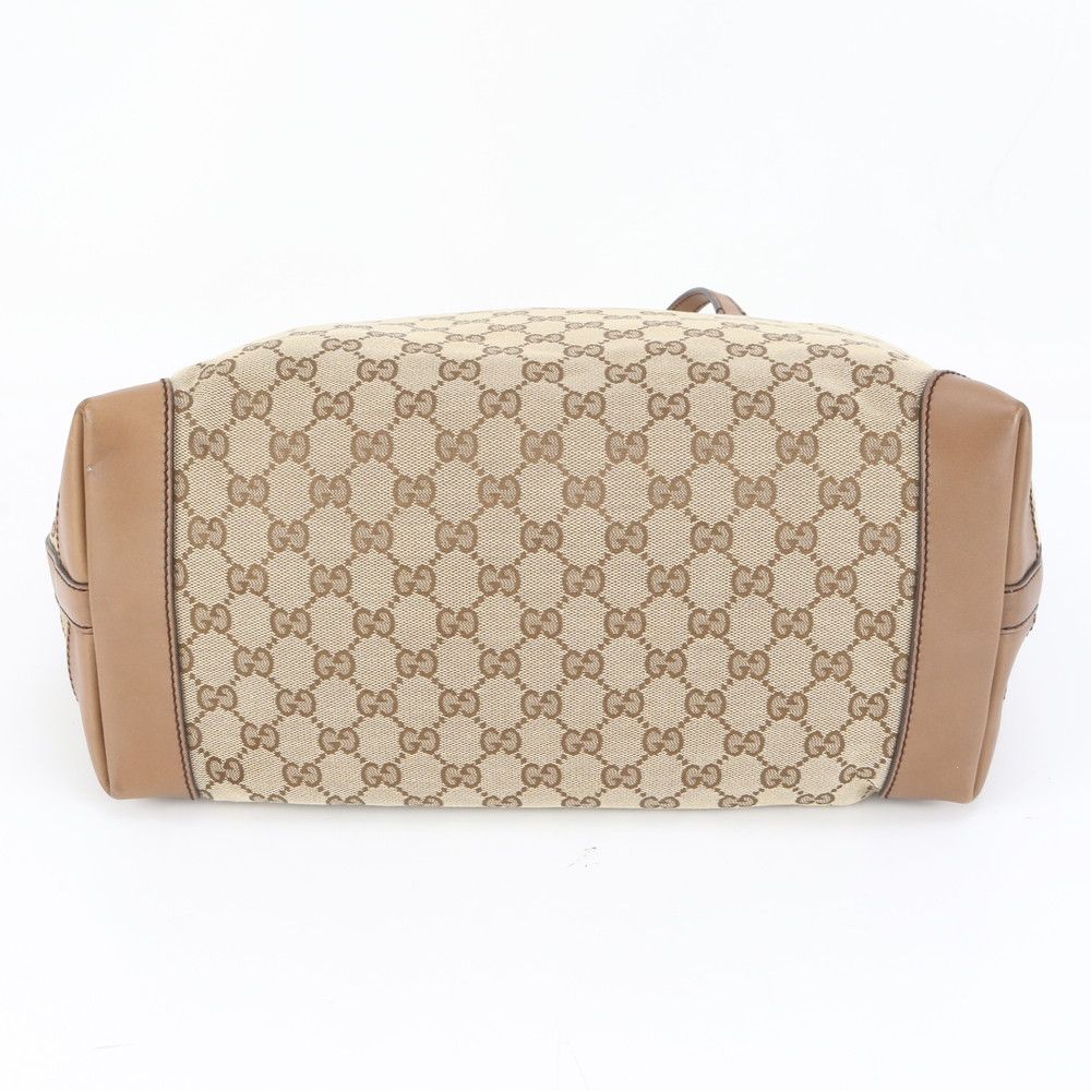 美品 グッチ GGキャンバス ポーチ付 247209 レザー×キャンバス トート