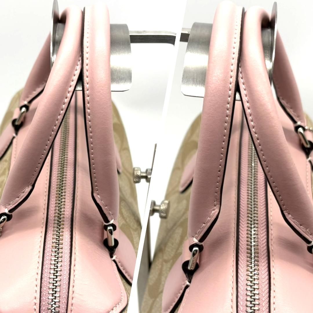 COACH コーチ シグネチャー PVC×レザー 2WAYミニボストンバッグ