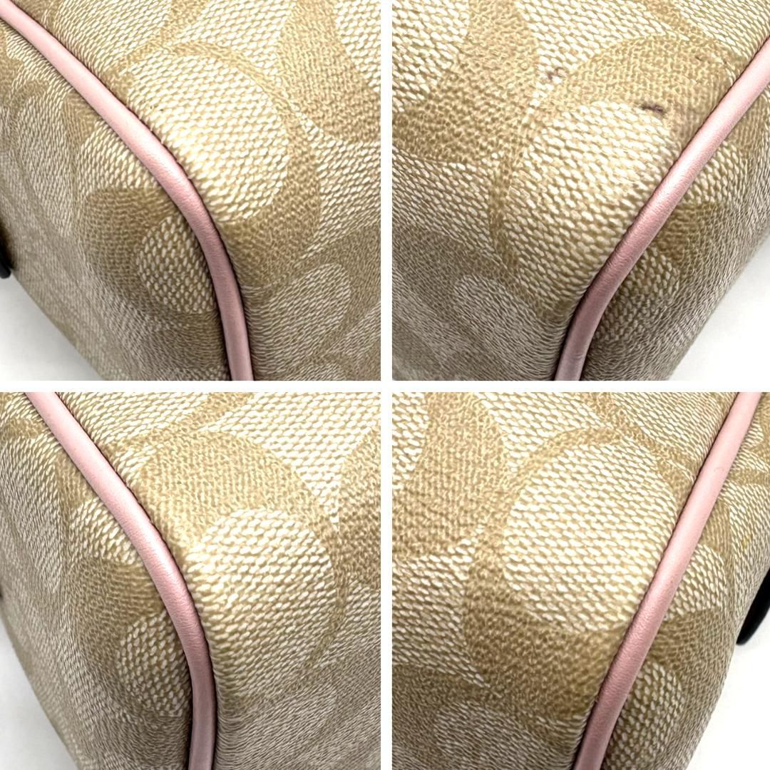 COACH コーチ シグネチャー PVC×レザー 2WAYミニボストンバッグ